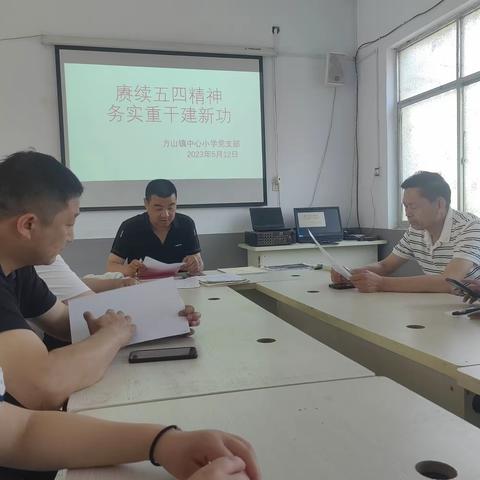 方山镇中心小学党支部开展5月份"党的主题日"学活动