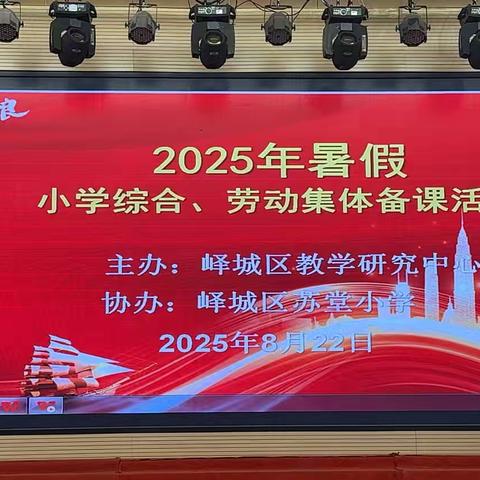 凝聚团队力量，赋能教学提质——峄城区2025年暑假小学综合、劳动集体备课活动纪实