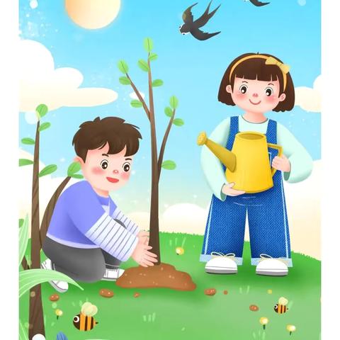 萌娃浇灌希望，共赴绿色之约——下胡良中心尚庄幼儿园植树节主题活动