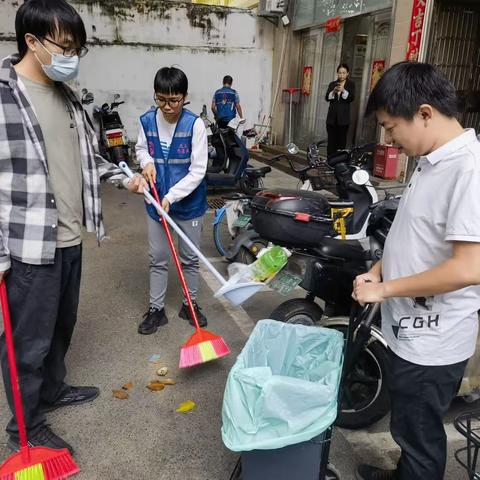 建设街社区联合包点单位区政府办开展“五爱”环境卫生大扫除活动