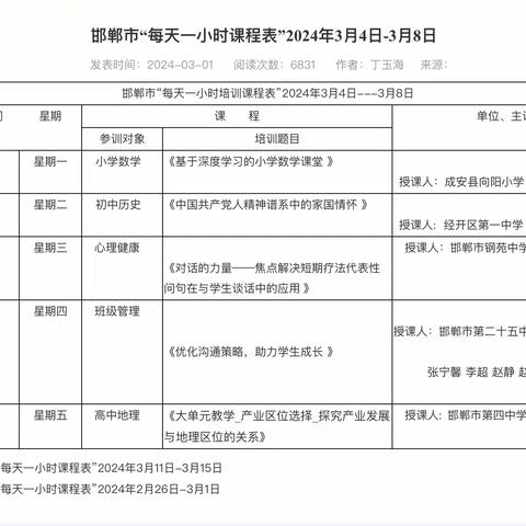 【学知学能，博学多思】活水中心校每日一小时系列主题活动