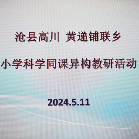 同课异构展风采，乡际协作共成长——沧县黄递铺 高川联乡小学科学同课异构活动