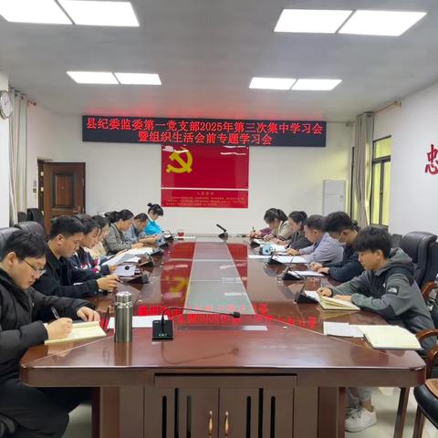 县纪委监委第一党支部2025年第三次集中学习会暨组织生活会前专题学习会