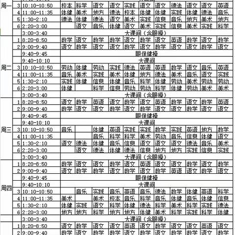 大兴九年制学校课表、学生体质健康、近视率排名公示