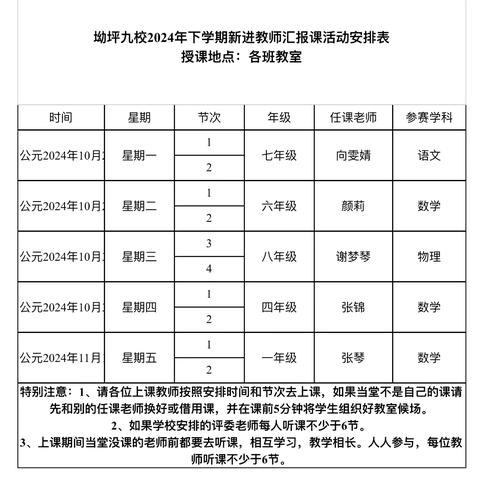 璞玉试锋芒，课堂蕴芬芳—坳坪九校新教师见面公开课活动