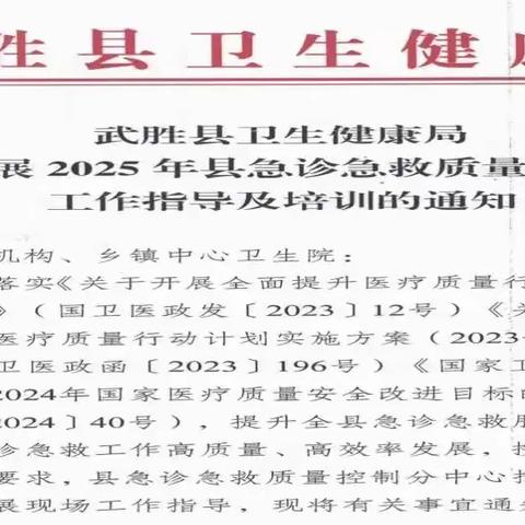【关注】聚焦急救提质！武胜县急诊急救质控与培训工作圆满完成