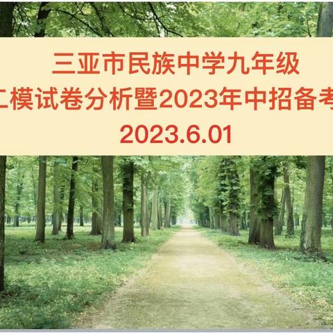 分析问题，总结错漏，重整计划，冲刺中招-记三亚市民族中学全市第二次模拟考分析会议纪要。
