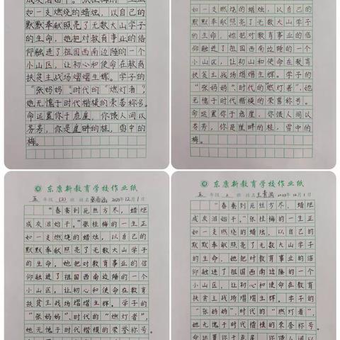 妙笔生花，秀汉字之美 ——东康新教育学校五年级习字展示第一期