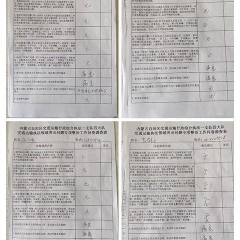 四大队扎实开展交通运输执法领域突出问题专项整治调查问卷活动