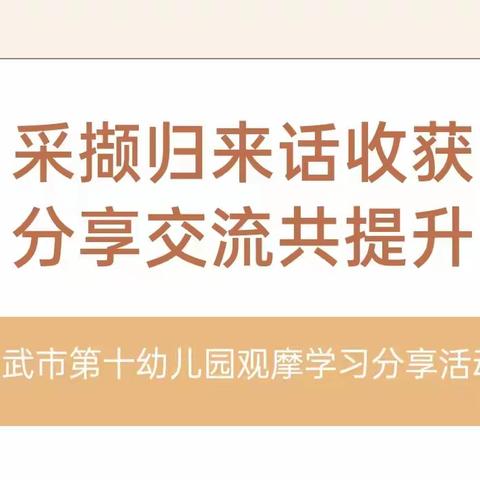 【十幼保教篇】“采撷归来话收获 分享交流共提升”——灵武市第十幼儿园观摩交流分享活动