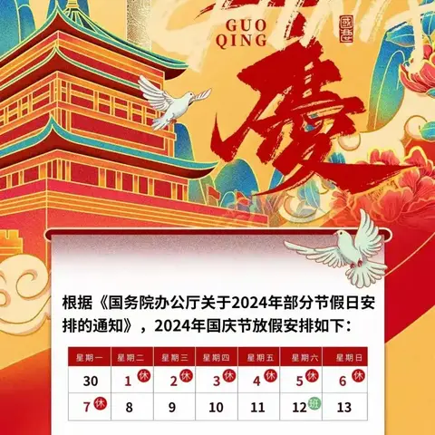 2024年国庆节假期致家长一封信