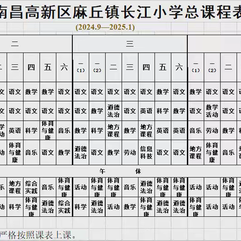 高新区长江小学开展2024-2025年度上学期体育、美育晒课表活动