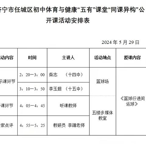 大道不孤，众行致远——任城区初中体育与健康“五有”课堂“同课异构”公开课活动在济宁市第十四中学举行