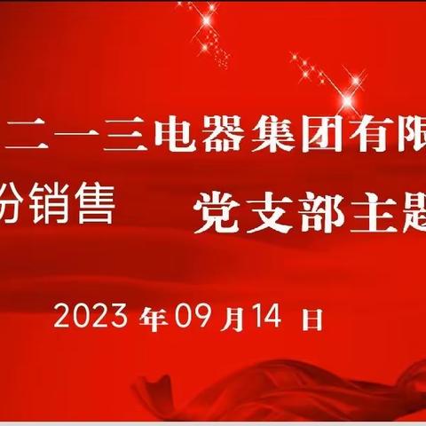 销售党支部开展9月份“三会一课”暨主题党日活动