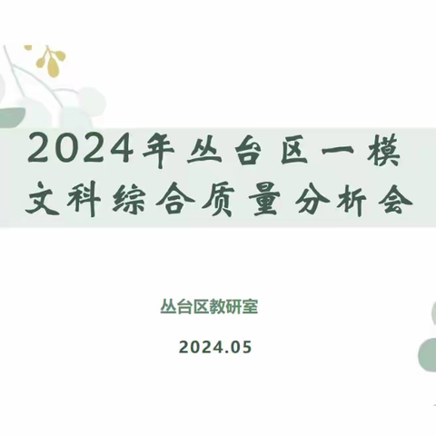 审慎精研明得失  务实笃行备中考——2024年丛台区一模文科综合质量分析会