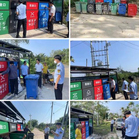 文罗镇对辖区垃圾分类亭开展自查自纠工作