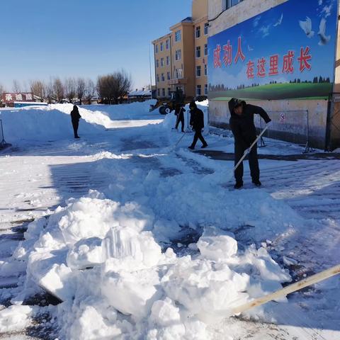 清扫积雪净校园，齐心协力促安全——长寿学校开展铲冰除雪活动