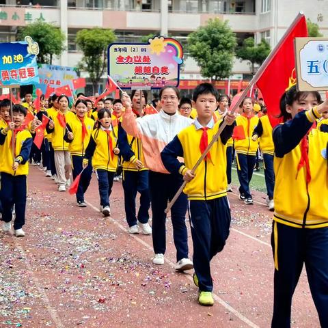 挥洒汗水，全力以赴，战胜自我——2023年市第三小学体育运动会（五）2班