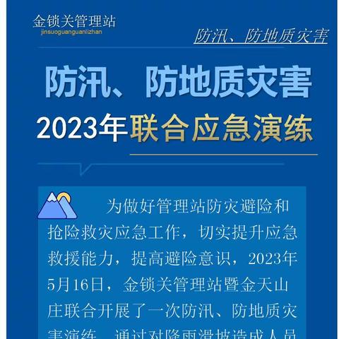 金锁关管理站2023年防汛、防地质灾害应急演练
