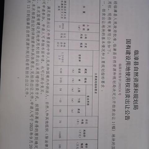 2023年10月16日在国有土地资源交易中心参加土地拍卖会