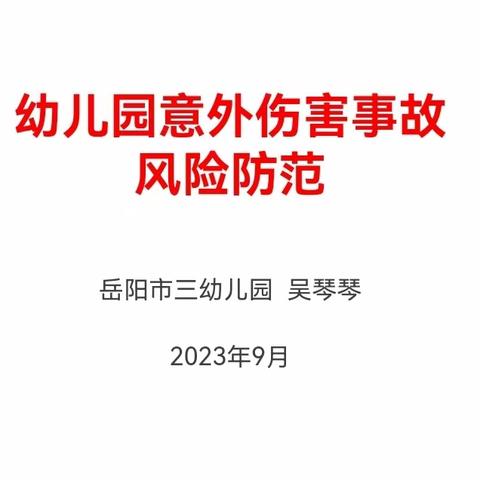 幼儿园意外伤害事故风险防范——岳阳市三幼儿园法治进校园