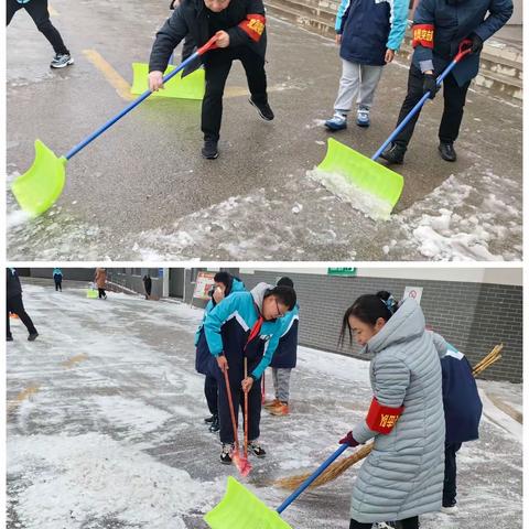 【聊源星火 聊·践行动】同心协力战风雪 铲雪除冰进行时——东昌府区民主小学党员突击队在行动