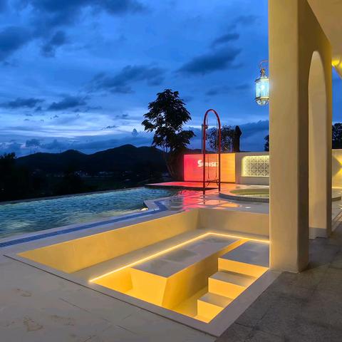 台山颐和温泉城｜星愿·8房14床一线山景无边泳池+水上乐园温泉度假别墅