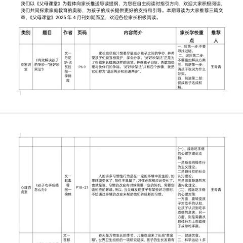 【家长学校】滨海新区博贺镇龙山中心幼儿园2025年4月刊《父母课堂》导读