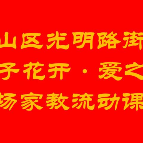 【光明路街道】开展“知子花开•爱之家”百场家教流动课堂活动