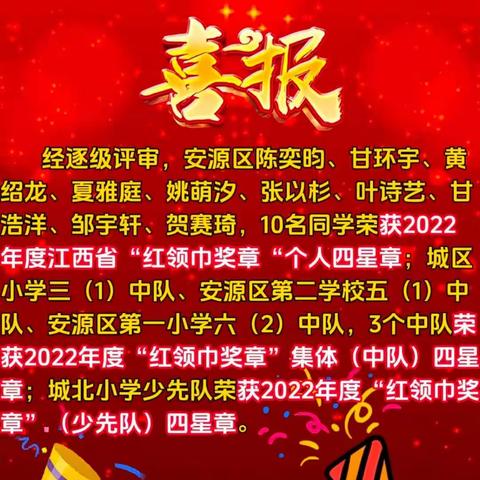 争章奋进，“章”显风采——热烈祝贺我校六（1）班张以杉同学获得江西省“红领巾奖章”个人四星章荣誉