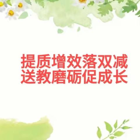 提质增效落双减  送教磨砺促成长