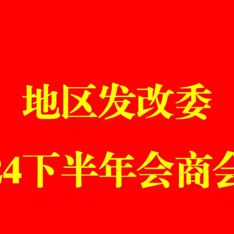 地区发改委组织召开2024下半年会商会议