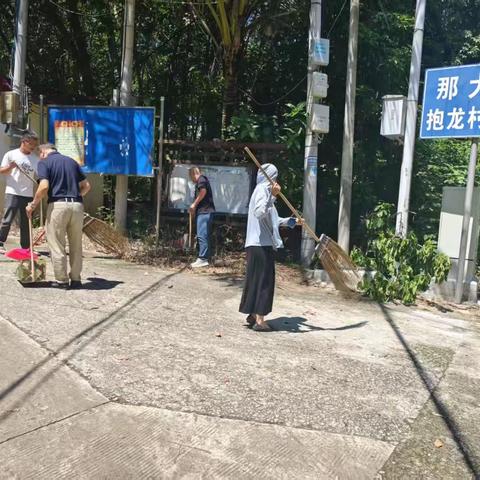 那大镇抱龙村委会开展周末大扫除活动