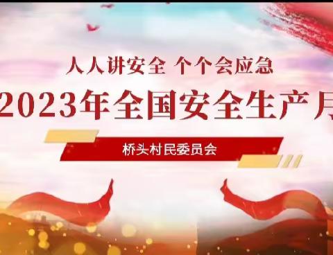 （桥头村）2023年安全生产月宣传活动——“人人讲安全 个个会应急”