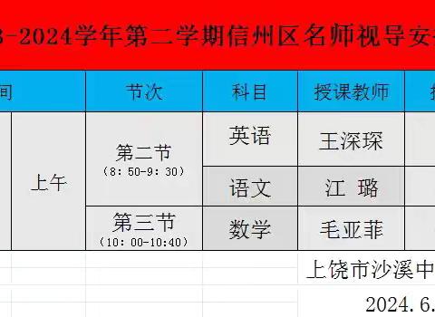 视导促成长  教研谱新篇——￼沙溪中学迎接区名师团队视导活动【6月篇】￼