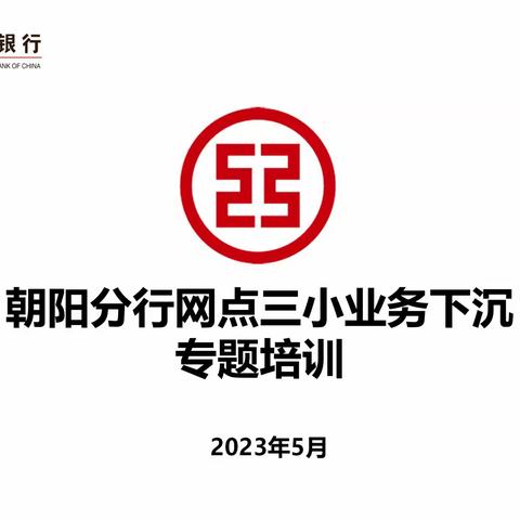 朝阳分行成功举办网点“三小”业务下沉专题培训班