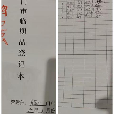 周末便利店白马山店巡店问题整改（3月30日）