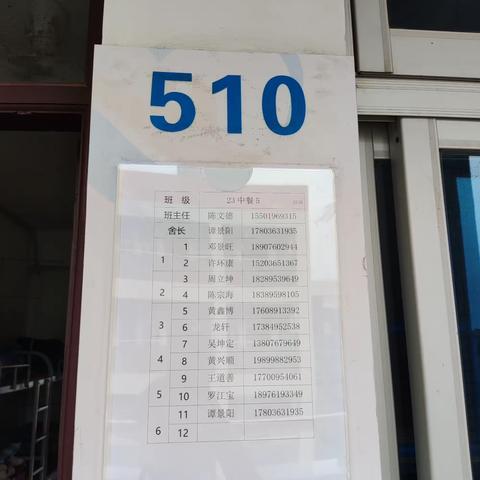 今日内务反馈:22中餐5班，2510、2611宿舍内务差评，班主任陈文德