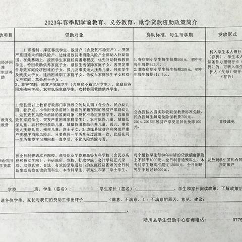 资助暖心 情润童心——陆川县沙湖镇永安小学四年级班主任朱王昭“学生资助宣传月”政策宣传