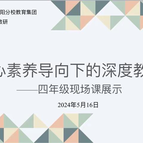 核心素养导向下的深度教学——北二分教育集团数学专题教研