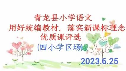 青龙县小学语文用好统编教材、落实新课标理念优质课评选活动——四小学区场