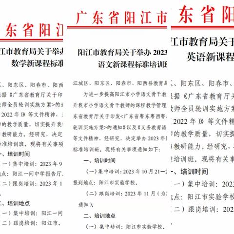 阳东区东城镇中心小学语数英三大主科学习新课标工作成果展示