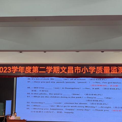 （2023.9.23）2022-2023学年度第二学期文昌市小学质量监测分析报告培训会