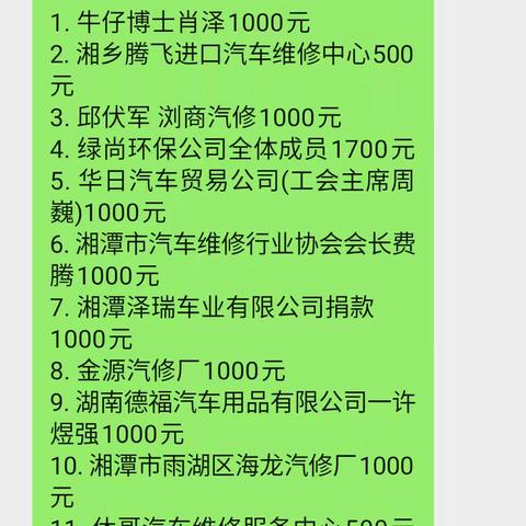 汽修行业防汛救灾志愿服务活动财务通报