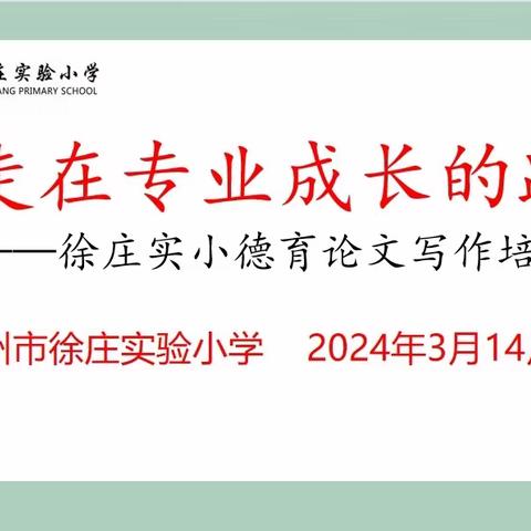 专家引领明方向，聚焦科研促成长           --徐州市徐庄实验小学德育论文指导活动