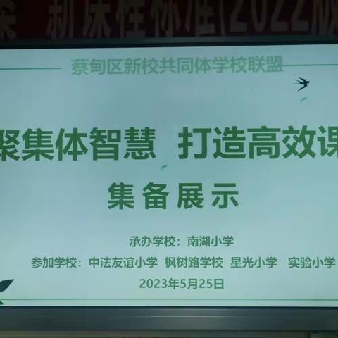 凝聚集体智慧，打造高效课堂——蔡甸区新校共同体学校联盟“集备展示”活动记实