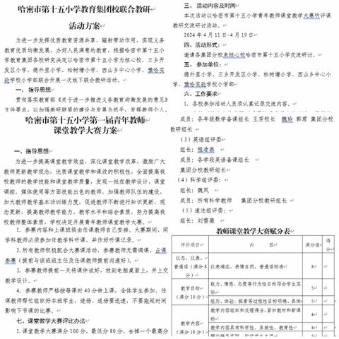 哈密市第十五小学教育集团联合教研 暨青年教师课堂大赛活动