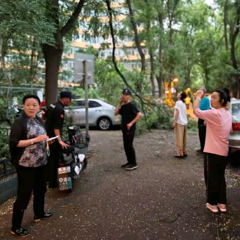 【文明实践活动】芳古园一区第一社区雨夜抢险