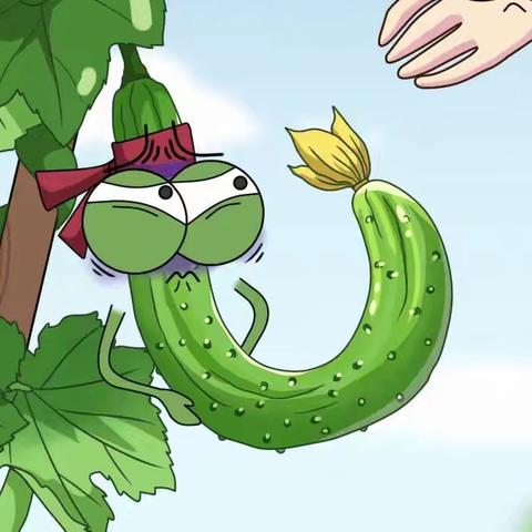 大一班美术活动《架子上的黄瓜》