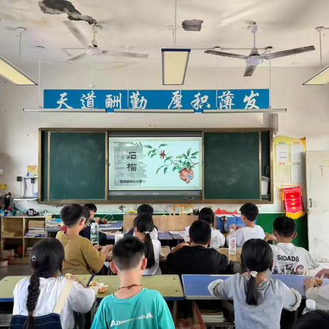 石榴满枝俏，童心摘美好。